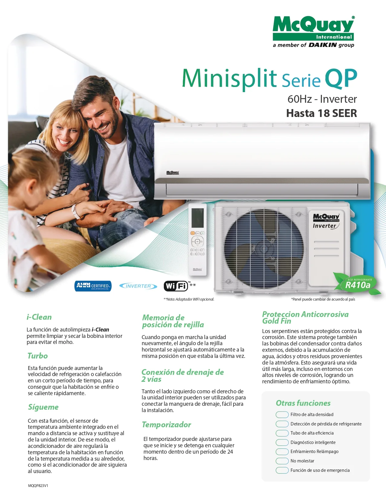 Minisplit McQuay Inverter 36000BTU 4 Ficha Técnica Minisplit McQuay Inverter