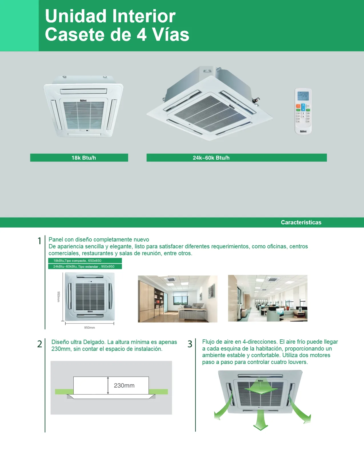 Cassette McQuay Convencional 36000BTU 2 Cassette McQuay 7Tech