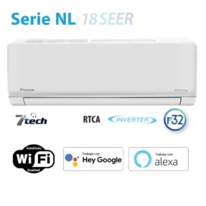 Minisplit Daikin Inverter TIPO B 18KBTU, Seer 18, 220V, Wifi Ph1 60Hz 1.5TR R32. NL – Tub 1/4 x 1/2