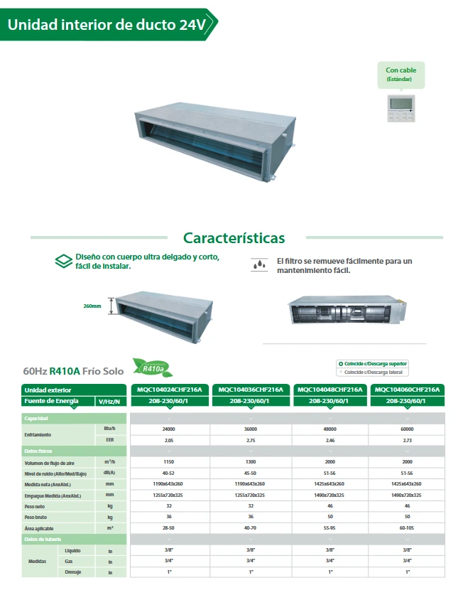 Fancoil Desnudo McQuay 36.000 BTU R410A 220V 2 Fancoil Desnudo McQuay 36.000 BTU R410A 220V - Imagen 2